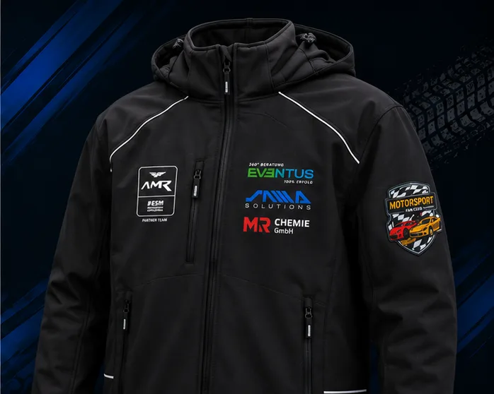 Team-Jacke (Softshell) des gesponserten Rennstalls